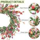 Artgar Front Door Wreath 24 Inch Spring/Summer Wreaths for Front Door, Front Door Wreaths for All Seasons for Indoor Outdoor Home Office Wall Window Wedding Farmhouse Decor (Red&Orange&Purple)