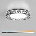 14 Inch Flush Mount Ceiling Light, Modern Black LED Ceiling Light Fixture, 24W 2400LM 2700-6500K Adjustable, Dimmable Ceiling Lights for Bedroom, Kitchen, Hallway, Bathroom, ETL Listed