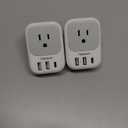 2 Pack European Plug Adapter USB C, TESSAN US to Europe Adapter 4 Outlets 3 USB Charger, Type C International Power Adaptor to Italy Spain France Portugal Iceland Germany, Europe Travel Essentials