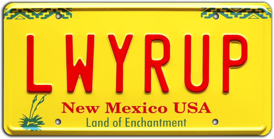 Celebrity Machines | Breaking Bad | LWYRUP | Vanity Plate, Stamped Aluminum, Metal Decorative Tag, Corrosion Resistant, Quality Novelty Sign, Wall Decoration, Wall Hanging