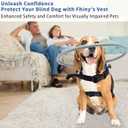 Fhiny Blind Dog Harness - Guiding Device with Anti-Collision Ring & Bumper, Builds Confidence - Blue
