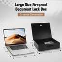 Fireproof Document Box, Fire Resistant Safe Box with Key Lock for Home, Portable Fireproof Lock Box for Personal Items, Passport, Cash, Tablet, X Large 13.2" x 11" x 4.13"