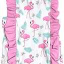 RAISEVERN Baby Girls Flamingo Swimsuit 3T Ruffles Heart Bathing Suits 4T Cute Hawaiian Palm Tree Beach Sport Summer One Piece Swimwear Backless Quick-Dry Swimming Bodysuit for Size 3t 4t Little Girl