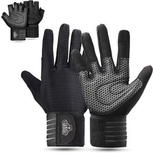 Bear Grips Weight Lifting Gloves for Men & Women | Half Finger Lifting Gloves | Full Finger Workout Gloves for Men | No Finger Exercise Gloves l Compression Weightlifting Gloves | Gym Gloves for Men (Medium)