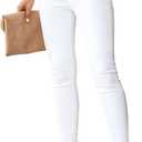 Womens Ripped Jeans Stretch Skinny Jeans for Women Butt Lifting Distressed Jeans High Waisted Denim Pants (White, Size 16)
