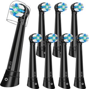 Replacement Heads Compatible with Oral B iO 3 4 5 6 7 8 9 10 Series Electric Toothbrush,8pack,Black