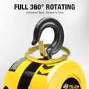 YELLOW JACKET Hand Chain Hoist 1 Ton 2200 Lbs Capacity Chain Block, 10 Feet with 2 Heavy Duty Hooks for Warehouse Automotive Machinery, Manual Chain for Lifting, Good, Yellow