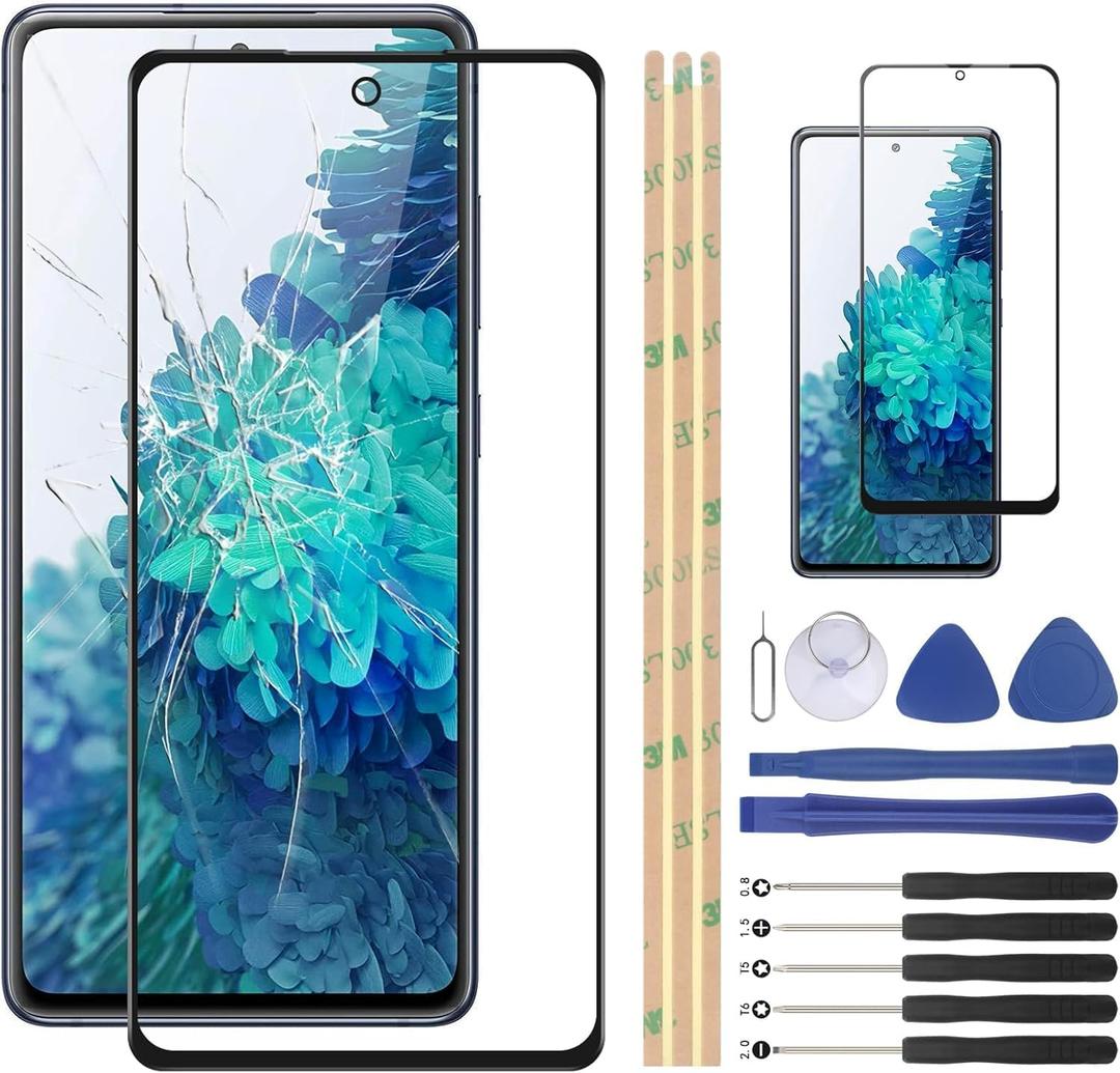 Front Glass Replacement for Samsung Galaxy S20 FE/S20 FE 5G/S20 FE 2022 Front Glass Outer Lens Panel with Tools (No LCD Screen)