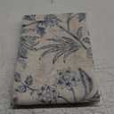 jinchan Floral Linen Tier Curtains 36 Inch Farmhouse Cafe Curtains Rod Pocket Country Flower Drapes for Small Windows for Kitchen Laundry Room Bathroom RV 2 Panels Light Filtering Blue on Beige