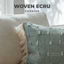 Dorii Green Woven Lumbar Pillow Cover 14x20 Inch, Cotton Decorative Throw Pillow Cover with Fringe Detail, Rectangular Accent Cushion Cover, Hidden Zipper for Sofa, Bed & Living Room
