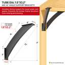 Q235-Steel Integrated Arc 45 Degree Pergola Support Bracket 2x4Actual Tube Dia: 1.5''x 3.2'' Heavy Duty 8Pack