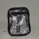 Bagenius Clear Bag for Stadium Events Clear Purse with Removable Strap Transparent Bag for Concert and Sport Events (Black)