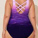 Eytino Plus Size Swimsuit for Women Back Crisscross Sports Tummy Control One Piece Bathing Suits (XXL)