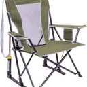 GCI OUTDOOR Comfort Pro Rocker Camping Chair | Portable Folding Rocking Chair with Durable Armrests & Drink Holder  Loden Green