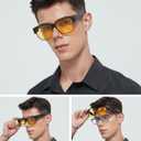 BIRCEN Polarized Fit Over Sunglasses: Wear Over Glasses Sunglasses Wrap Around Fitover Shades for Men Women UV Protection (J-black Frame Night Vision Lens)