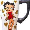 Spoontiques - Ceramic Travel Mugs -Betty Boop Cup - Hot or Cold Beverages - Gift for Coffee Lovers