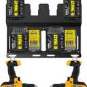 Metal Wall Mount Bracket for Dewalt 20V & 18V Battery and DCB112 & DCB115 Charger,Battery Holder Wall Mount Storage Organizer Rack Great for Workshop/Garage/Utility Cart/Van to Save Space with Srews