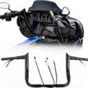 Pre-wired 10" Rise 1.5" Fat Ape Hangers Street Glide Handlebars for Harley 2016-2023 Street Glide/Electra Glide/Ultra Limited Bagger Meathook Bars with CAN-Bus/TBW, Black