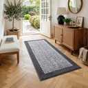 Long 2x4 Ft (48''x24'') Runner Rug for Bathroom,Non Slip Washable Large Kitchen Rugs Bath Rugs, Soft Absorbent Quick Dry Bath Mats for Shower, Hallway, Laundry, Tub(Grey)