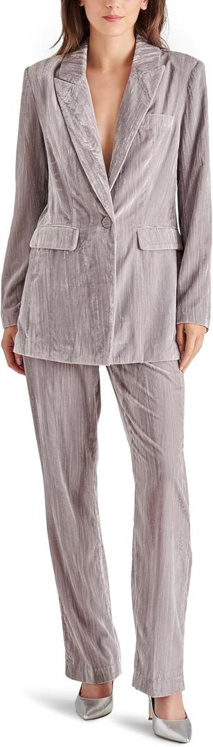Steve Madden Apparel Women's Regular IMANN Blazer, Silver, XL