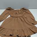 Girls Long Sleeve Tie Back Dress Tween Fall Off Shoulder Dress, Size M, Brown