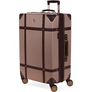 SwissGear 7739 Hardside Luggage Trunk with Spinner Wheels, Blush, Checked-Large 26-Inch