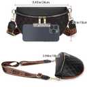 Eslcorri Small Crossbody Sling Bag for Women Trendy - Fanny Packs Leather Chest Belt Bum Bag Anti Theft Purse for Travel, Nylon Black