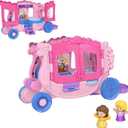 Fisher-Price Little People Toddler Toy Disney Princess Pull-Along Musical Carriage Playset with Figures for Pretend Play Kids Ages 18+ Months