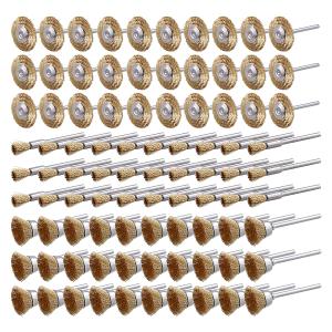 Rocaris 90 Pcs Wire Brushes Set, Brass Wire Wheels Pen Brushes Set Kit Accessories for Rotary Tool Rocaris 90 Pcs Wire Brushes Set, Brass Wire Wheels Pen Brushes Set Kit Accessories for Rotary Tool