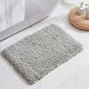 Disolla Grey Bathroom Rug 17x24 - Non-Slip Plush Small Bath Mat, Highly Absorbent & Ultra Soft Fluffy Floor Mat, Machine Washable for Shower and Tub