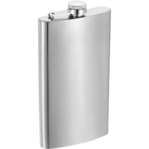 uxcell Hip Flask forLiquor 12oz Stainless Steel Leak Proof Drinking Flask for Camping Hiking Outdoor Activity, Silver