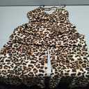 WDIRARA Women's Sexy Wide Leg Night Out Leopard Print Jumpsuits Size M