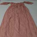 Maternity Photography Props Floral Lace Dress Fancy Pregnancy Gown for Baby Shower Photo Shoot (XX-Large, Pink Carnation)
