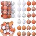 Namalu Boho 24 Pcs 1.57 Inches Velvet Ornaments for Christmas Tree Decor, Mini Flocked Christmas Balls Decoration Glitter Hanging Tree Ornaments for Holiday Rustic Modern Party Decor