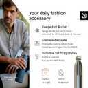 LARS NYSM Stainless Steel Insulated Water Bottle 12oz 17oz 25oz 34oz 51oz | Insulated Thermo Flask for Hot and Cold Beverages | Leakproof Drinking Bottle (Almond Beige, 33.9oz)