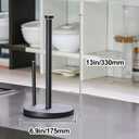 Black Paper Towel Holder Countertop, Black Stainless Steel Paper Towel Holder for Kitchen Bathroom with Anti Slip Weighted Base, Kitchen Roll Holder Fit Standard and Large Rolls,Gifts for Friends