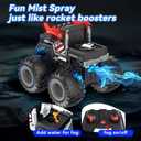 AUUGUU Remote Control Car, 2.4GHz Monster Trucks Toys with Light Spray, Birthday Gift for Kids 3 4 5 6 7 8, All Terrain RC Cars, Toddler Toys for Boys Girls 3+ Year Old (Bull)