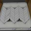 SUNWINGS 10-Sheet Leaf Waterjet Peel and Stick Backsplash, 12.4" x 10.7" White Marble Looks Self-Adhesive Tiles, Stick on Backsplash for Kitchen & Bathroom