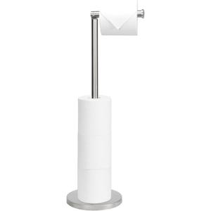 NearMoon Bath Toilet Paper Holder Stand- Modern Tissue Roll Holder Freestanding with Balanced Base, Rustproof Toilet Roll Holder for Bathroom/Kitchen Countertop (Brushed Nickel, Stainless Steel Base)