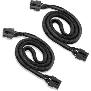 2 Pack of PCIE Cable for EVGA, Male to Male 8 Pin to 8 Pin (6+2 Pin) GPU Power Cable for EVGA G+ G2 G3 G5 G6 GA GM GT P2 P3 P5 P6 P+ T2 T3 (Black 18AWG, 65cm)