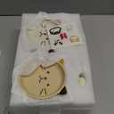 Cute Kawaii Cat Coffee Mugs with Lids,Christmas Birthday Gifts For Women Friends Kids,Funny Novelty Tea Cups,2Set (Brown and yellow)