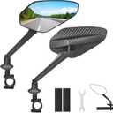 Zacro 2 Pack Bike Mirror, 2025 Upgraded Bike Mirror Handlebar Mount, 360Adjustable Bicycle Rear View Mirror, Scratch Resistant Glass Lens, Fit for Mountain Bikes, City Road Bikes, E-bikes, Scooter