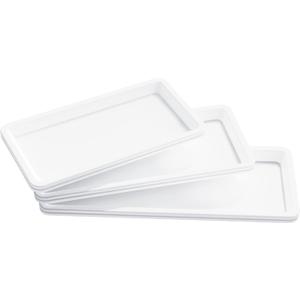 Lifewit Large Plastic Serving Tray Set for Party Supplies, 16/14/12 inch Platters for Serving Food, 6 PCS White Reusable Tray for Veggie, Snack, Fruit, Cookies, Dessert in Kitchen/Pantry Organization