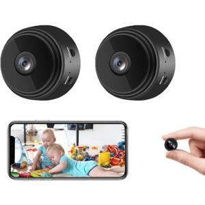 Secret Camera Spy Camera Room Camera WiFi Home Security Camera Mini Hidden Camera Video Recorder Night Vision Live Feed Playback Phone App Control, 2 Packs