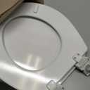 Mayfair Cameron White Toilet Seat, Heavy Duty Wood, Easy Clean, Made in USA, Round