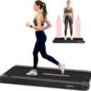 Squatz 2-in-1 Walking Pad Treadmill with Vibration Plates, Compact Under Desk Walking Pad with Remote Control, LED Display, Non-Slip Belt, Quiet 1.0HP Motor for Home or Office Workout