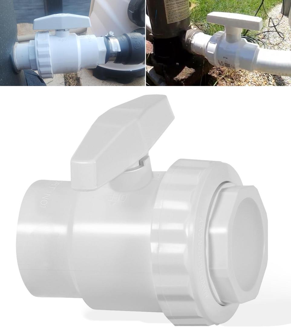 Replacement for SP0722S Trimline 2-Way Ball Valve, 1 1/2" SLIP ABS Pool Valve with Teflon Seats & Union Connector - Corrosion-Resistant for Pools, Spas, Water Systems - 50 PSI