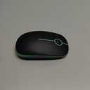 VssoPlor Wireless Mouse, 2.4G Slim Portable Computer Laptop Mouse with Nano Receiver Quiet Silent Optical Mice for Notebook, PC, Laptop, Computer-Black and Green