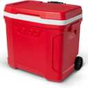 Igloo Hard Coolers | Profile II Series | Insulated Ice Chests | Roller Cooler with Wheels (Red 38-Can)