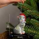 2 x Yuletide Designs Cat Figurine Christmas Ornaments (Gray Tabby)